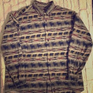 Woolrich Moose Bear Print Flannel XL